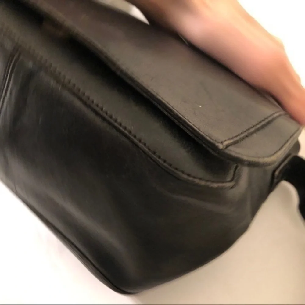 COACH vintage black leather made in Italy rare!